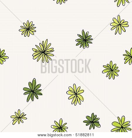 Seamless doodle pattern of flowers