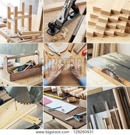 Various woodworking, carpentry, repairing, DIY tools and supplies in set