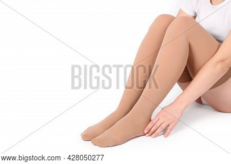 Compression Hosiery. Medical Compression Stockings And Tights For Varicose Veins And Venouse Therapy