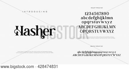 Abstract Fashion Font Alphabet. Minimal Modern Urban Fonts For Logo, Brand Etc. Typography Typeface 