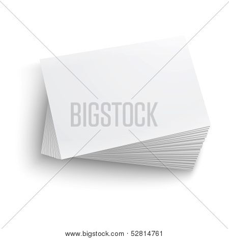 Stack of blank business card.