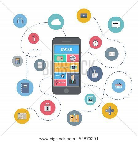 Mobile Communication Illustration Concept