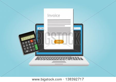 invoice invoicing online service pay vector illustration