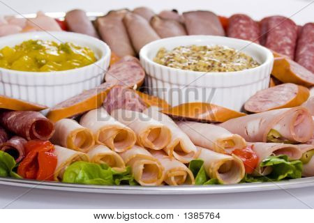 Close Up Cold Meat Catering Platter