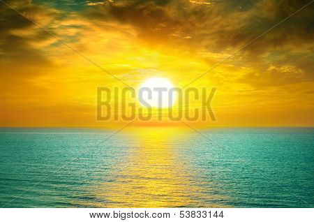 Beautiful Sunset Above The Sea