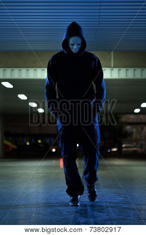 Mugger Wearing Mask At Night