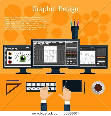 Graphic design and designer tools concept