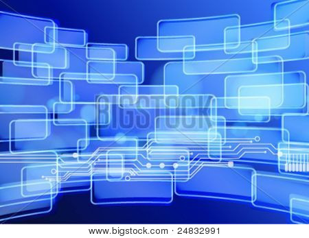 Abstract blue techno achtergrond. Vector design.