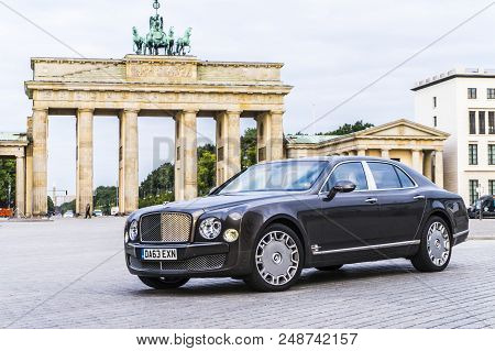 Berlin - August 17, 2014: Bentley Mulsanne At The Test Drive Event For Automotive Journalists. Bentl