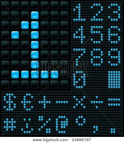 dot matrix display with digits and symbols