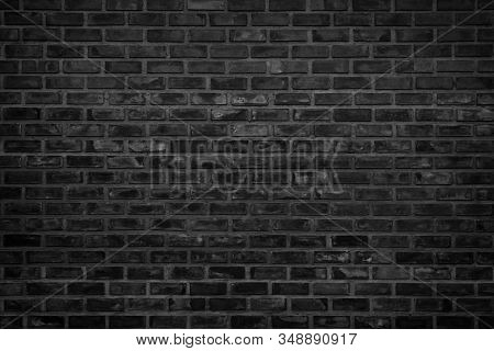 Abstract Dark Brick Wall Texture Background Pattern, Wall Brick Surface Texture. Brickwork Painted O