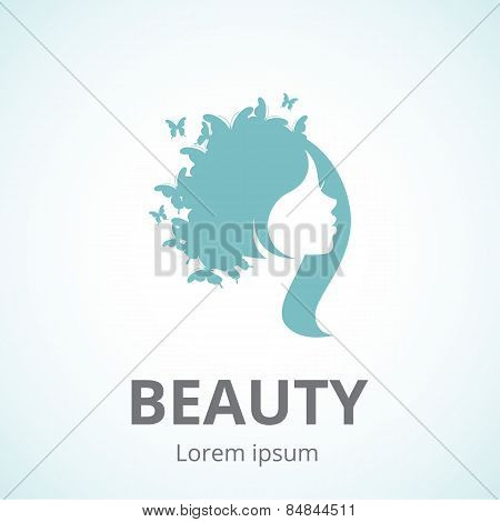 Abstract Logo Woman's Face In Profile