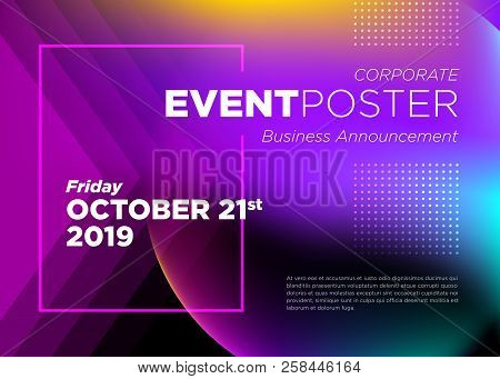 Abstract Vector Dynamic Background. Futuristic Poster For Corporate Meeting, Online Courses, Master 