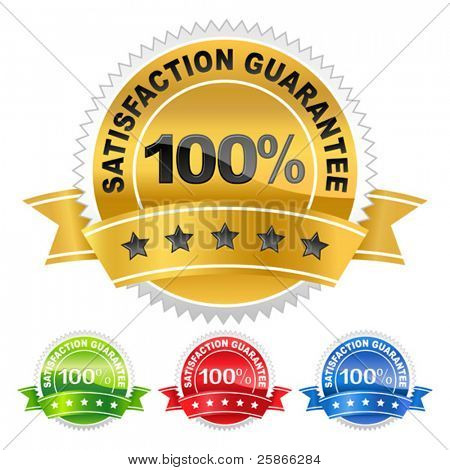 vector illustration of coloured label satisfaction guarantee