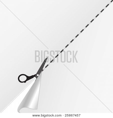 vector illustration of scissors cut paper