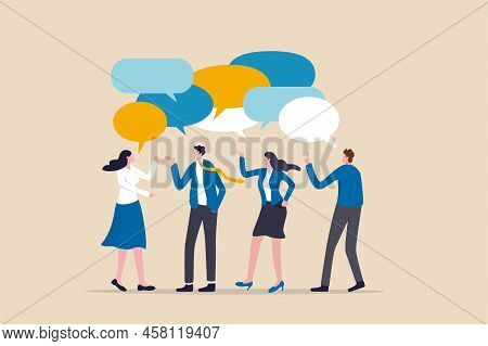 Discussion, Conversation Or Brainstorming For Idea, Meeting, Debate Or Team Communication, Colleague