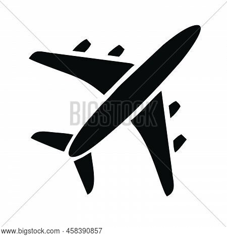 Airplane Icon, Isolated On A White Background. Thin Line Plane Icon Outline Linear Plane Symbol For 