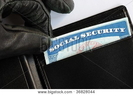 Social Security theft concept of identity theft