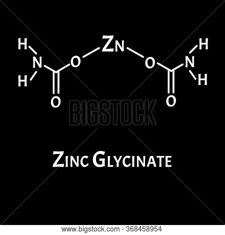 Zinc Glycinate Is A Molecular Chemical Formula. Zinc Infographics. Vector Illustration On Isolated B