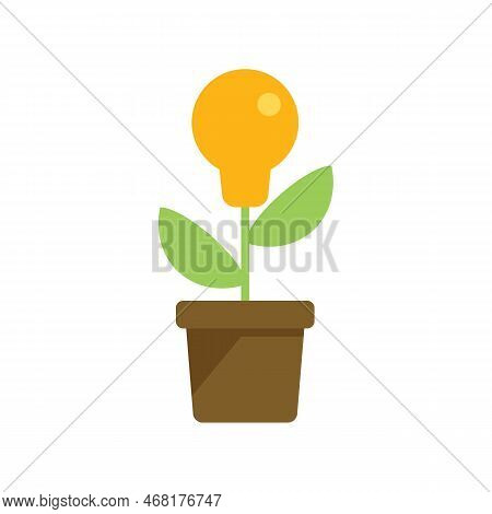 Business Plant Idea Icon Flat Vector. Think Startup. Success Team Isolated