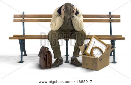 Sad Man Siting On A Bench