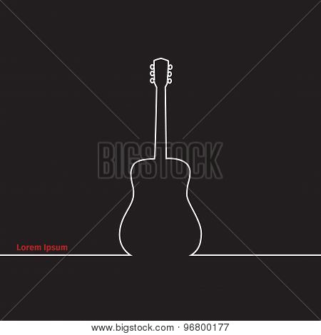 Guitars Silhouette On A Advertising Card