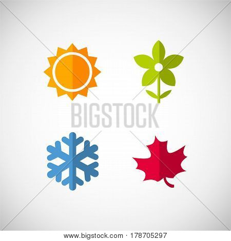 Vector season icons. Four seasons icon symbol vector illustration. Weather