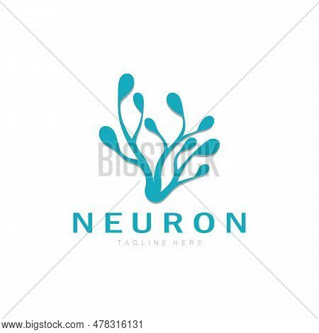 Neuron Logo Or Nerve Cell Logo Design,molecule Logo Illustration Template Icon With Vector Concept