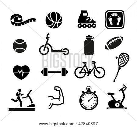 Set of Exercise and Fitness Icons