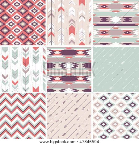 Seamless geometric pattern in aztec style. Ideal for printing onto fabric and paper or scrap booking. 