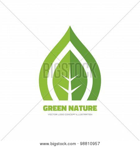 Green nature - vector logo concept illustration. Green leaf logo. Nature logo. Ecology logo.