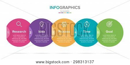 Vector Infographic Label Template With Icons. 5 Options Or Steps. Infographics For Business Concept.