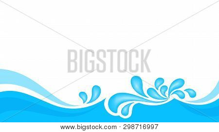 Water Drop Splash Isolated On Banner White Background, Splash Of Water For Element Banner, Water Dro