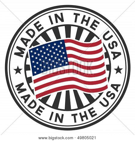 Stamp With Flag Of The Usa. Made In The Usa.