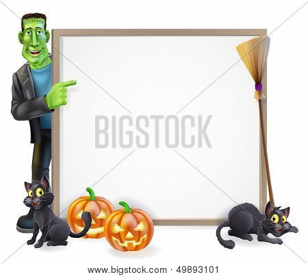 Halloween Frankenstein Sign