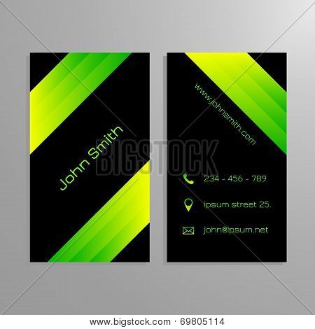 Business card template - black and gren sleek modern design