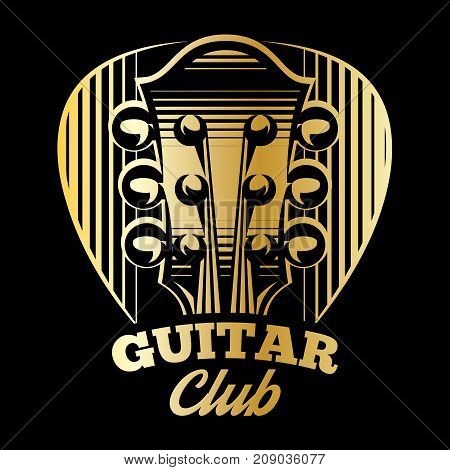 vector logo template with plectrum and guitar