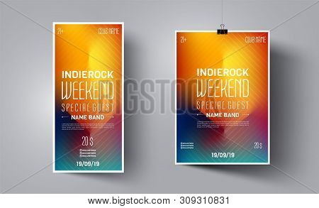 Poster Advertising Design. Vector Illustration. Club Dj Poster. Music Dance Event. Advertising For B