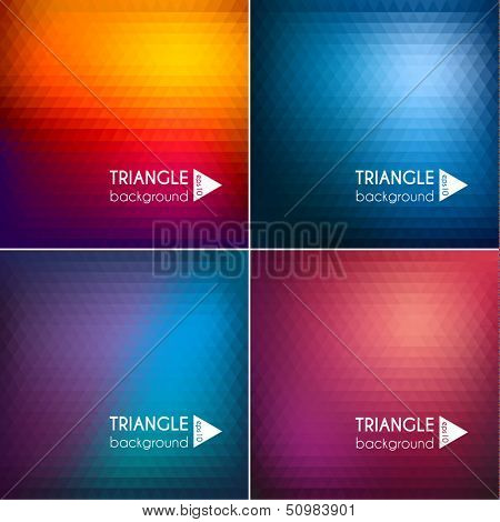 Abstract triangle backgrounds set II - eps10