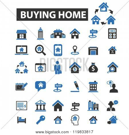 buying home icons, buying home logo, buying home vector, buying home flat illustration concept, buying home infographics, buying home symbols, 
