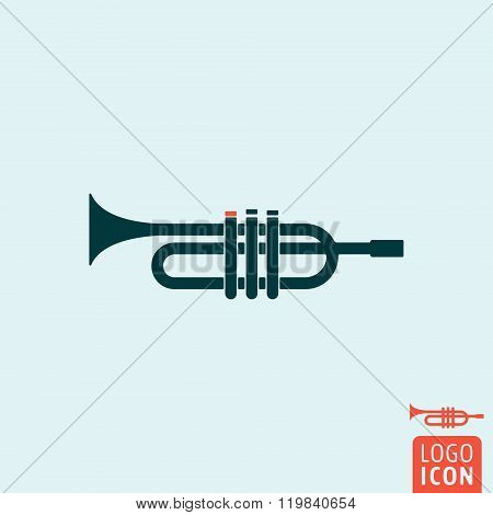 Trumpet icon isolated