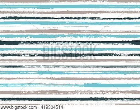 Hand Drawn Paint Stripes Fabric Print Seamless Vector. Original Decor Lines Pattern. Hand Painted St