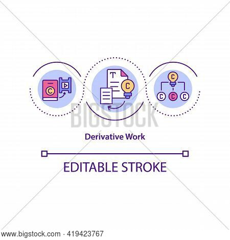 Derivative Work Concept Icon. Expressive Creation That Includes Major Copyrightable Elements Of An O