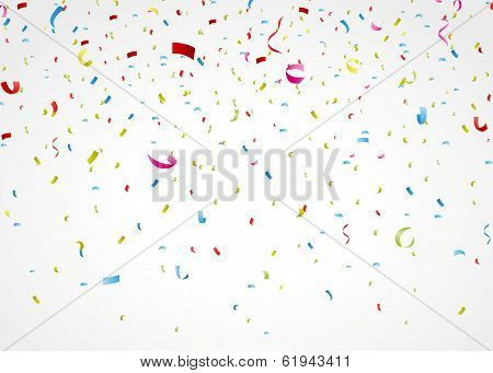 colorful confetti on white background