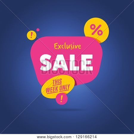 Sale vector banner. Promo offer. Sale sticker. Discount sticker. Special offer sale sticker in flat style. Discount tag. Special offer banner. Sale sign. Web sale sticker. Sale label. Ad sticker. Sale sticker template. Design of ad offer. Sale tag. Sale.