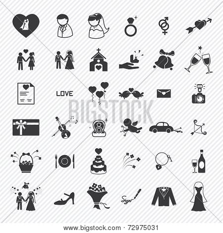 Wedding icons set. illustration eps10