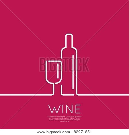 Bottle of wine with a glass wine