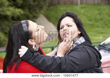 Two Young Women Fighting