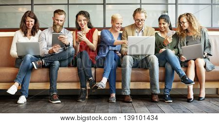 Diversity People Connection Digital Devices Browsing Concept