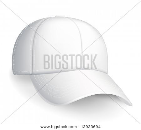 Gorra de béisbol blanca, vector